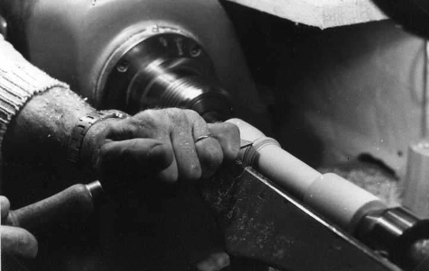 making a recorder: turning the head joint on the lathe