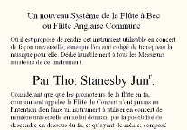début de la traduction de l'apologie de Stanesby de la flûte à ténor