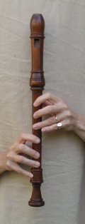 the position of the hands on the recorder