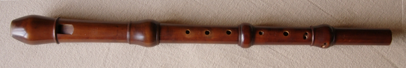 a late baroque tenor recorder after Stanesby Junior 415 Hz in stained boxwood