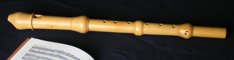 baroque tenor recorder after Stanesby Junior 440 Hz in unstained boxwood